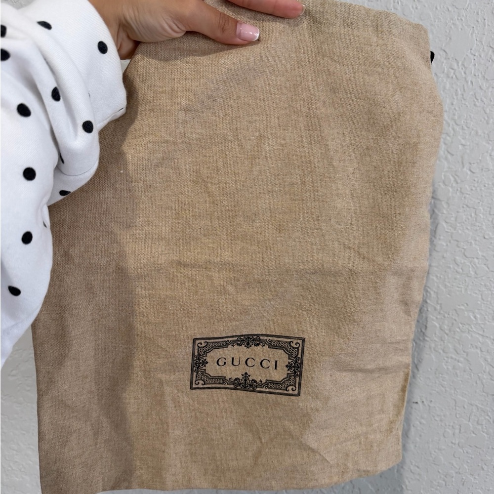 Gucci Beige Canvas Logo Dust Bag
